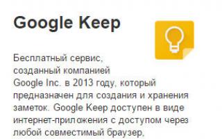 Почему Google Keep мне не заменит Evernote Расширение Google Keep для Chrome